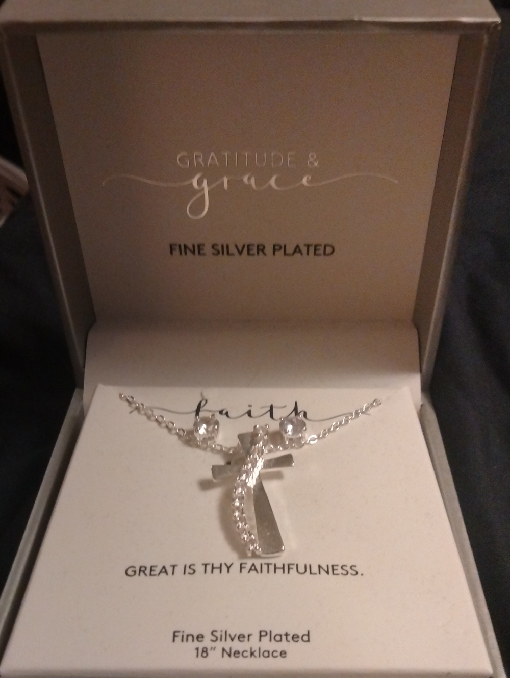 Fine Silver Plated Cross Necklace - Earrings